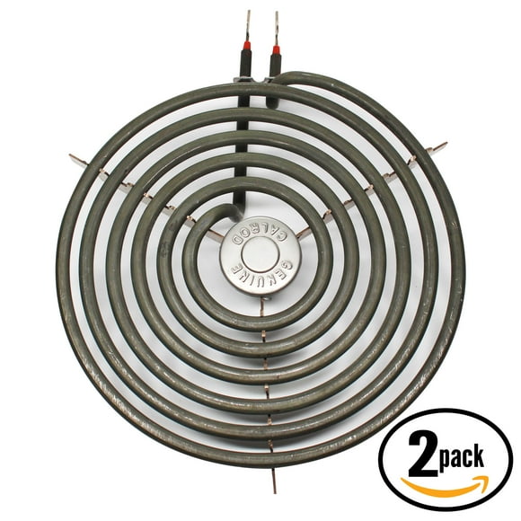 2-Pack Compatible General Electric LEB116GT1WH 8 inch 6 Turns Surface Burner Element - Compatible General Electric WB30M2 Heating Element for Range, Stove & Cooktop