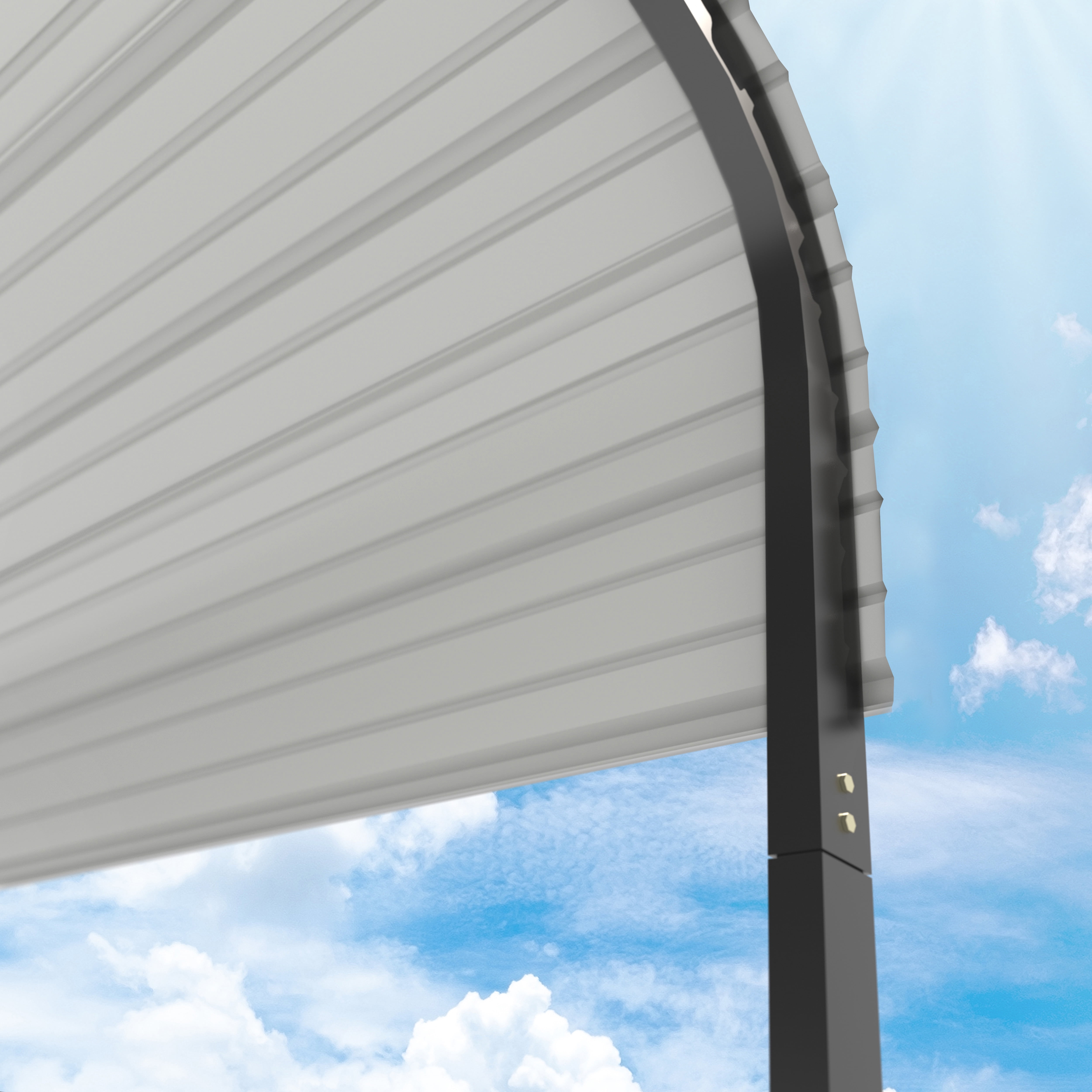 VEIKOUS 15' x 10' Outdoor Metal Carport, Heavy Duty Galvanized Steel Carport Canopy for Patio, Grey