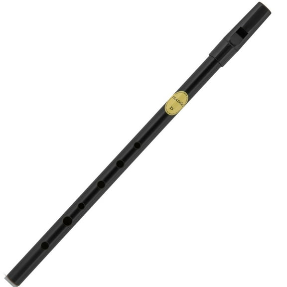 Feadog Brass Whistle Key of D Black Irish Traditional Tin Penny Flute Made in Ireland