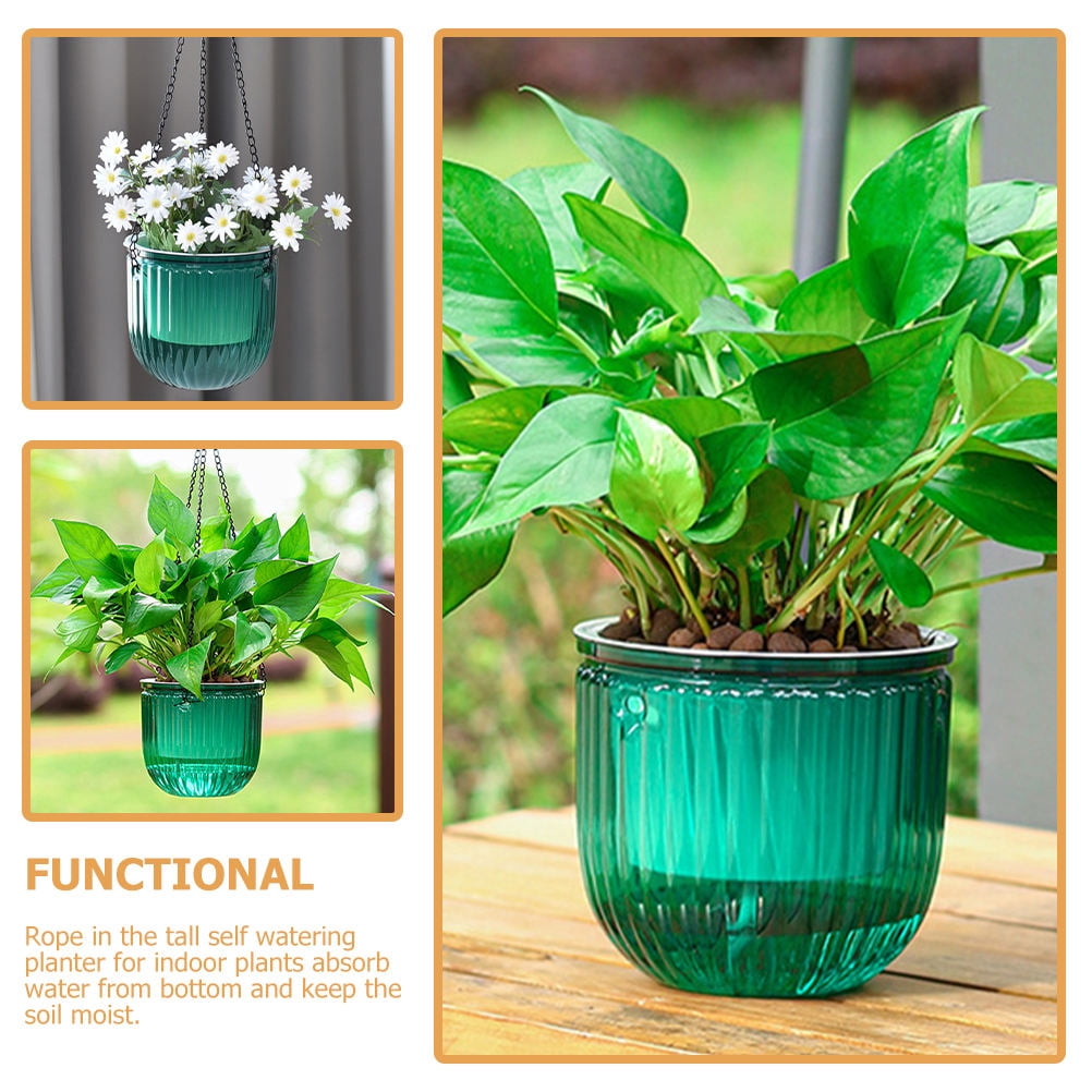 HEMOTON Durable Outdoor Hanging Flower Basket Plastic Hanging Plant Pot Indoor Hanging Planter
