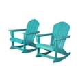 thumbnail image 3 of GARDEN Set of 2 - Plastic Outdoor Rocking Chairs for Patio Porch, Turquoise, 3 of 9