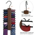 Mkono Tie Rack Wooden Tie Hanger Organizer with 20 NonSlip Clips Retro