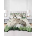 thumbnail image 2 of Quilt King Size Bedding Set, Easter Reversible Summer Quilt 3 Pieces, Country Spring Rabbit Botanical Eucalyptus Leaves Lightweight Bedspreads Coverlets with 2 Pillow Shams for All Seasons, 2 of 5