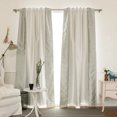 thumbnail image 1 of Quality Home Faux Silk Colorblock Blackout Curtain - Ivory/Grey - 52"W x 84"L (Single Panel), 1 of 5