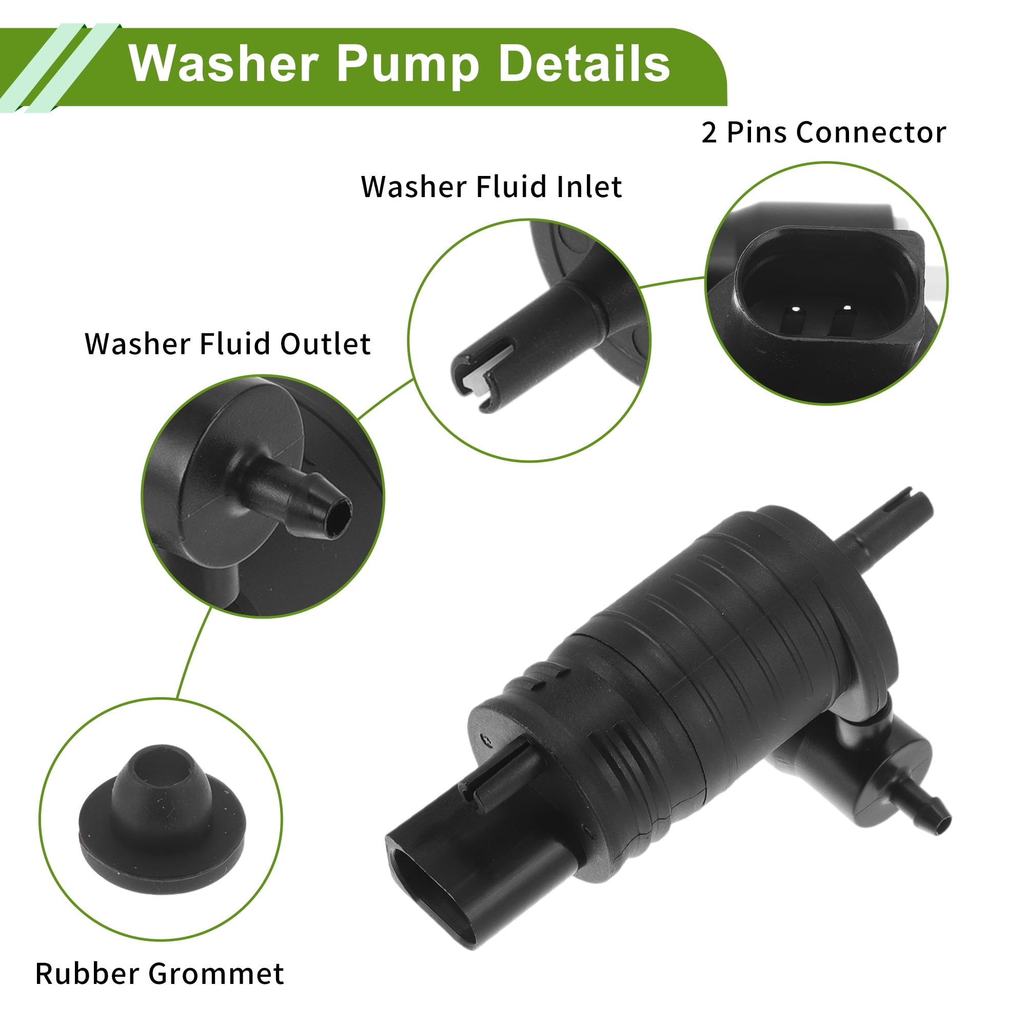 Unique Bargains Windshield Washer Pump for JEEP CHEROKEE 2014-2018 Front Washer Fluid Pump