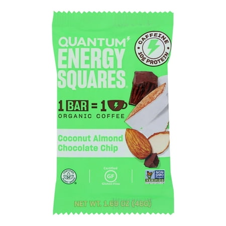 Quantum Energy Squares - Bar Coconut Almond Chip - Cs Of 8-1.69 Oz