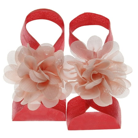 

Dyfzdhu Girls Sandals 22 Pairs Solid Chiffon Flower Sandals Feet Accessories For Baby Girls Toddlers Kids