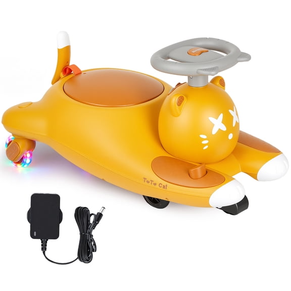 Wiggle Car with Pedal Electric Ride-On Toy for Children 3-12 Years, Easy to Use Durable with Music and Colorful LED Lights for Indoor and Outdoor Fun