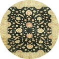 thumbnail image 1 of Ahgly Company Machine Washable Indoor Round Abstract Dark Brown Area Rugs, 4' Round, 1 of 7
