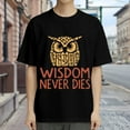thumbnail image 3 of T Shirt for Men, Wisdom Never Dies, Owl Print, Vintage Graphic Tees Men, 23930930,S, 3 of 8