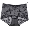 thumbnail image 1 of Bragas de encaje Mujeres Sexy Calzoncillos sin costuras huecos Cintura media Levantamiento de cadera Ropa interior transpirable, Negro, L Eigraketly AP001201-10B, 1 of 7