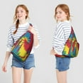 thumbnail image 4 of Tie Dye Galaxy Sling Backpack - Cosmic Rainbow Print Crossbody Bag (Multicolor Bohemian Style, Convertible Shoulder Strap), 4 of 4