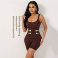 thumbnail image 5 of BLTIBY Tank Top Bodysuit for Women U Neck Solid Color Shorts Jumpsuit Tummy Control Seamless Shapewear Fashion Bodysuits Coffee XL, 5 of 7