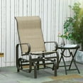 thumbnail image 2 of Patio Glider Chair In Tan. Smooth Rocker, Lightweight. 28-inch And Neck Comfort. Breathable Mesh, Water . Heavy-duty, Supports Up To 352 Lbs. Outdoor For Patio, Rocking Feature. Lightweight & Heavy, 2 of 6