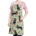 thumbnail image 5 of Rottweiler with Pioneer Flower Apron-Garden Aprons for Women with Pockets-Cotton Linen Waterproof Kitchen Cooking Gardening Aprons Adjustable for Kitchen,Cooking,BBQ and Salon 33x27 Inch, 5 of 7