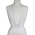 thumbnail image 4 of 36 Inch 8MM Matte Finish Semi-precious Genuine White Howlite Long Endless Infinity Beaded Strand Necklace., 4 of 5