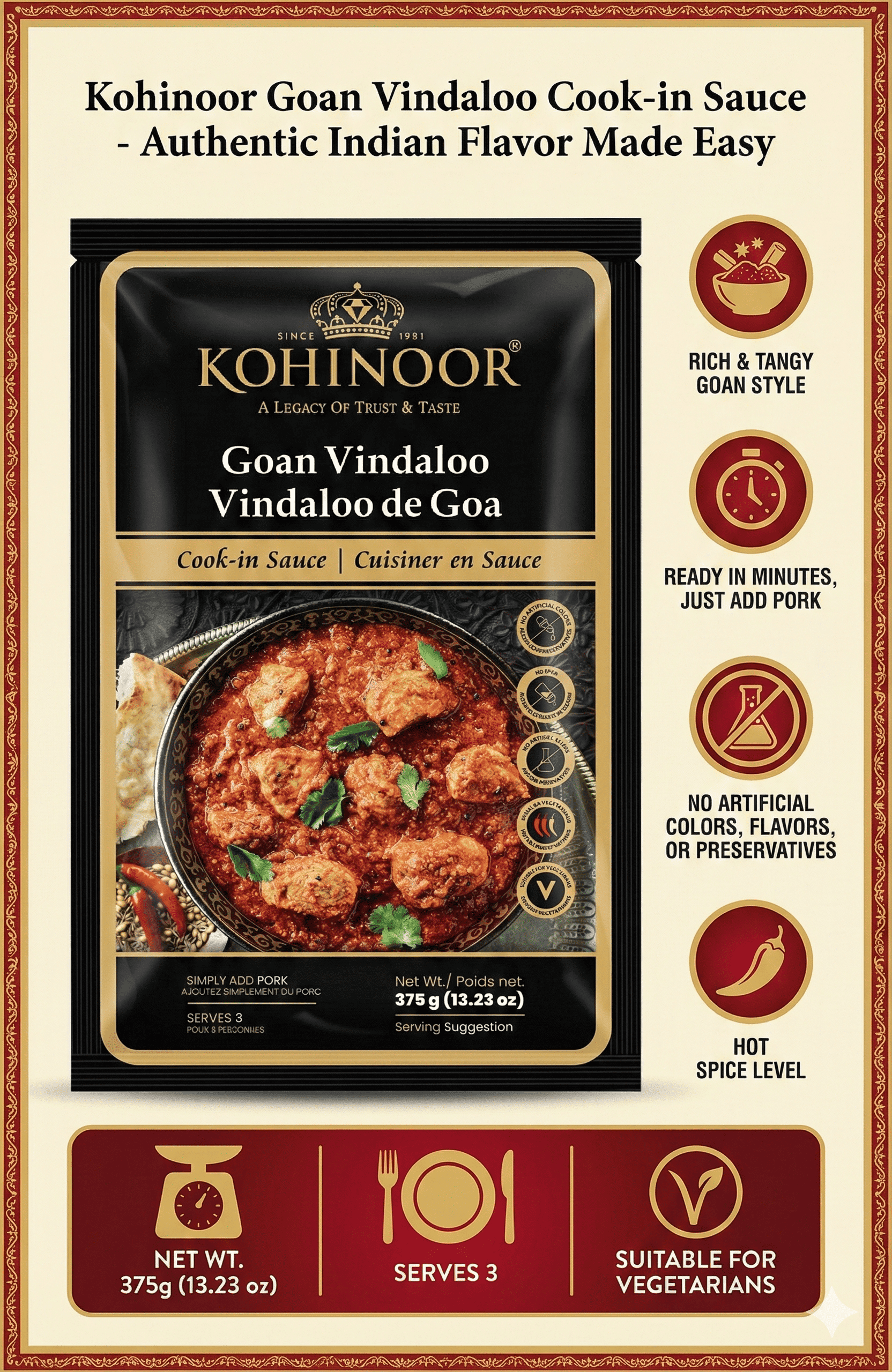 Kohinoor Madras Cooking Sauce 375g | Co-op Delivery