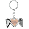 thumbnail image 1 of Hand Painted Canvas Shoes Illustration Heart Angel Wing Key Chain Holder, 1 of 3