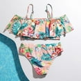 thumbnail image 2 of Bikini Swimsuits for Girls Two-Piece Floral Print Ruffle Falbala Bathing Suits Swimwear 7-11 Years, 2 of 9