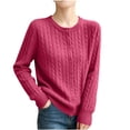 thumbnail image 2 of TGSLY Women's Button Down Sweaters Casual Soft Crew Neck Long Sleeve Cable Knit Cardigan Loose Dressy Solid Color Business Sweaters S, 2 of 6