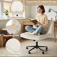 thumbnail image 3 of LAZY BUDDY Office Chair, Armless Criss Cross Legged Chair with Wheels, Comfy Home Vanity Task Computer Chair, Adjustable Height, 3 of 10