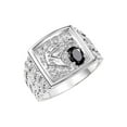 thumbnail image 3 of RYLOS Men's Rings Sterling Silver Rings Lucky Nugget Horse Head 6X4MM Oval Gemstone & Diamond Ring Onyx October Birthstone Rings For Men Size 8, 3 of 7