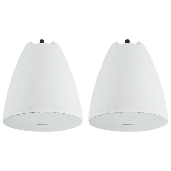 2) Rockville PEN-65T White 6.5" 70V Hanging Pendant Speakers For Office/Bar/Cafe