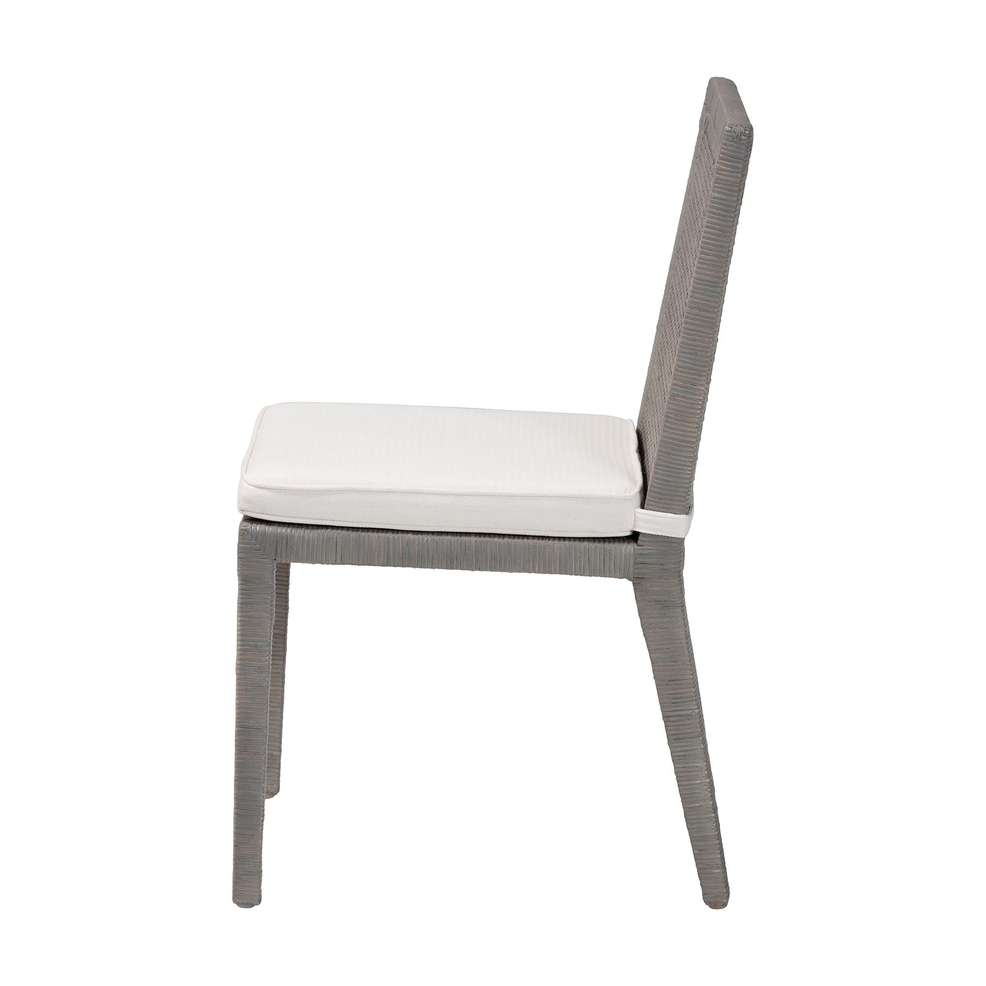 bali & pari Sofia Boho Dining Chair, Dining Height, Seat Height of 17", French Grey