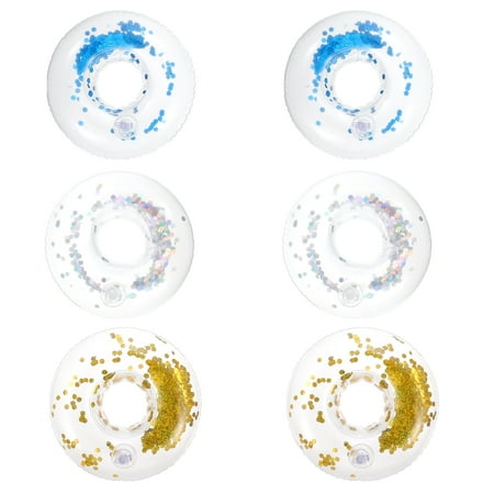 

6pcs Inflatable Cup Holders Delicate Sequins Cup Mats Lightweight Cup Trays