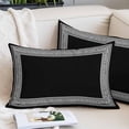 thumbnail image 3 of Black Geometric Pillow Covers 24x36 Inch Cal King Size, Greek Key Design Abstract Modern Art Decorative Pillowcase with Zipper, Microfiber Breathable Pillowcases for Sofa Bed Living Room, 3 of 9