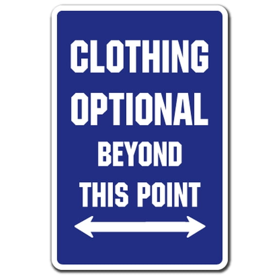 Clothing Optional Parking Aluminum Sign | Indoor/Outdoor | Funny Home Décor for Garages, Living Rooms, Bedroom, Offices | SignMission Pool Spa Hot Tub Gift Swimming Nudist Nude Sign