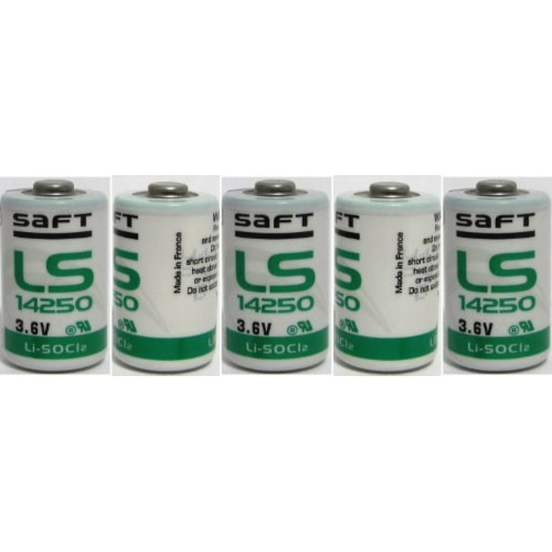 5 SAFT LS14250 LS 14250 1/2 AA 1/2AA 3.6v Li-SOCl2 Lithium Batteries ...