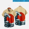 thumbnail image 1 of 2022 Summer Short Sleeve Shirts Original Risk Free Summer Print Shirts Ethnic Trend Men's Tops 015, 1 of 5