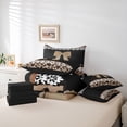 thumbnail image 6 of jejeloiu Cute Cartoon Bowtie 7-Piece Bedding Comforter Set,Kawaii Leopard Print King Bedding Sets,Brown Black White Bed Sheets For Teens,Super Cozy Room Decor Reversible, 6 of 8