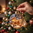 thumbnail image 5 of Clear Acrylic Christmas Snow Globe Ornament, 2D House Scene Ball Pendant for Holiday Tree Decor., 5 of 6