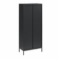 thumbnail image 6 of Mr. Kate Luna Tall 2-Door Accent Cabinet with Fluted Glass, Black, 6 of 13