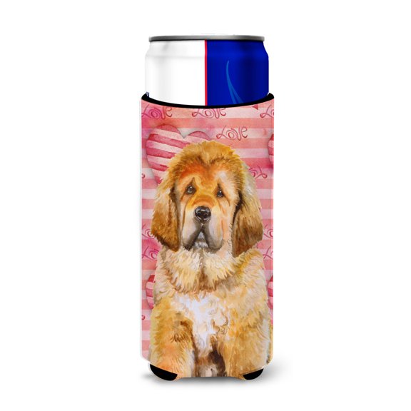 Carolines Treasures BB9808MUK Tibetan Mastiff Love Michelob Ultra Hugger for slim cans  Slim Can multicolor
