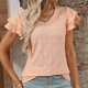 thumbnail image 5 of Camiseta de Manga Corta de Verano para las Mujeres de Moda de Color Sólido con Cuello en V, Top Casual de Poliéster, Lavado de Manos, 5 of 8