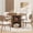 Walnut, variant on Ataucjin 47'' Dining Table with Hidden Storage for 4, Kitchen Dining Room Circle Dinner Pedestal Table with Slide Door Shelf, Space Saving Wood Furniture for Small Spaces, Dining Room,table only