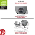 thumbnail image 3 of Starfrit 10-Cup Electric Rice Cooker, Non-Stick Ceramic Pot, PFAS-Free, PTFE-Free, One-Step Control, Glass Lid, Cooks Rice Quinoa Veggies, Includes Basket Spoon Cup, 3 of 7