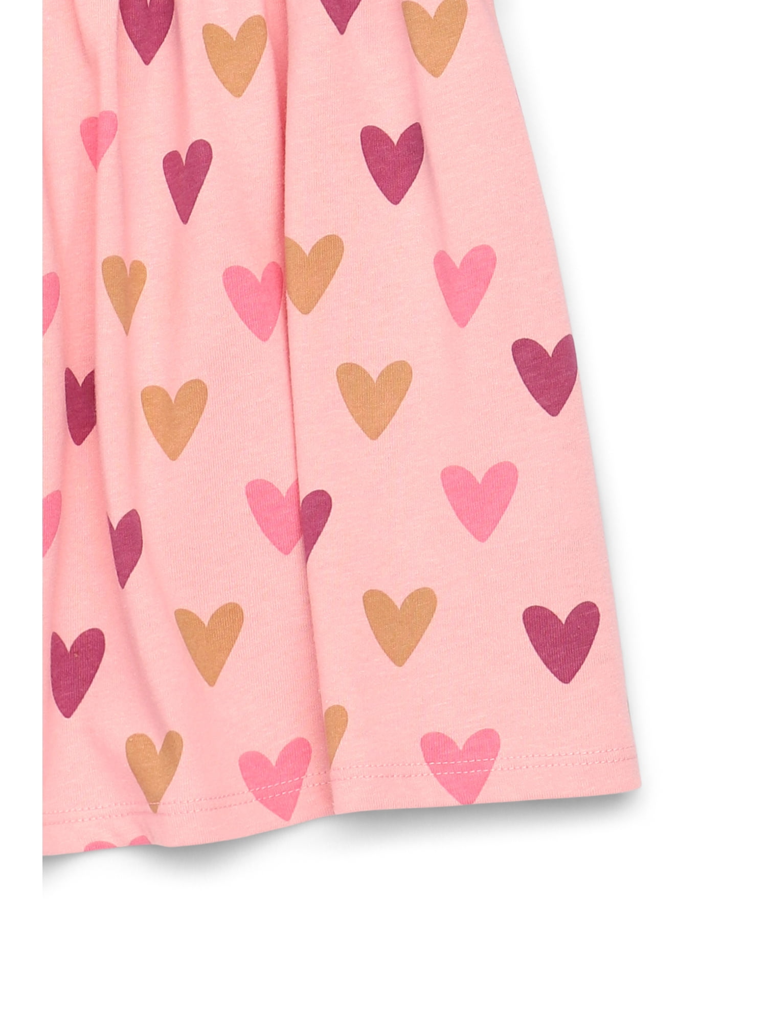 Garanimals Toddler Girl Long Sleeve Printed Dress with Ruffle Shoulders, Sizes 18M-5T