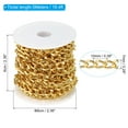 thumbnail image 2 of Uxcell Total 16 Feet Curb Chain, Twisted Cuban Link Chain with Spool 10 x 7 x 1.85mm for Jewelry Making, Golden, 2 of 6