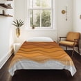 thumbnail image 4 of Orange Ombre Stripes Large Tapestry for Bedroom Wall Hanging Tapestry,Farmhouse Retro Abstract Waves Art Ceiling Backdrop Tapestries Poster Blanket Wall Decor for Teens Room Living Room 85" x 90", 4 of 8