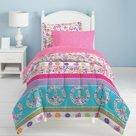 Dream Factory Peace and Love Reversible Bed in a Bag
