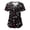 Black, variant on Womens Scrubs V-Neck Medical Scrub Top Short Sleeve Plus Size Blouse Workwear Scrubs Cute Cartoon Print Nurse Uniform Shirts with Pockets