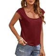 thumbnail image 3 of Sherrylily Women Cap Sleeve Scoop Neck Tank Tops Casual Solid Basic Tee Shirts, 3 of 5