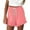 Pink, variant on Wyobmus Women Summer Shorts Casual Solid Color Ruffled Hem Elatic Waist Drawstring Wide Leg Shorts S-3X Black