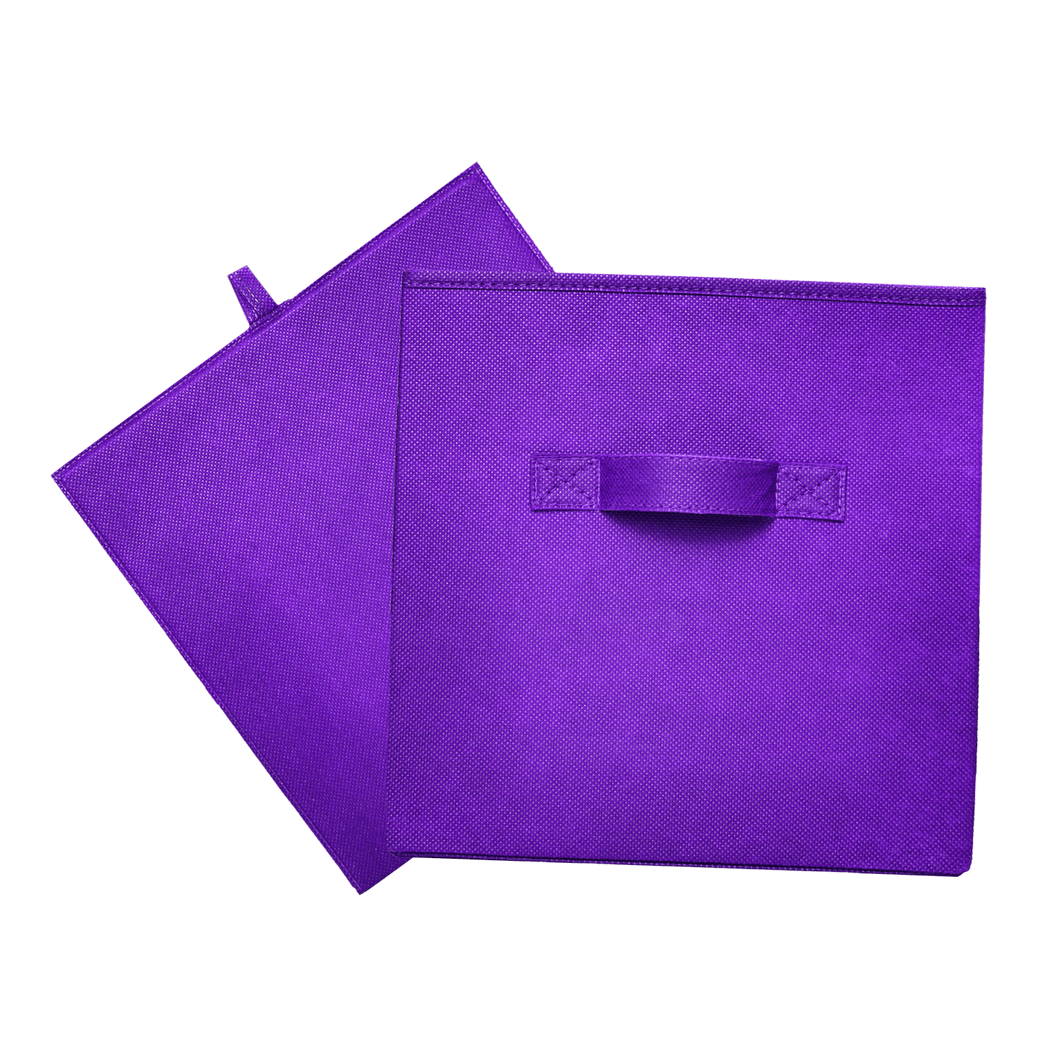 Mainstays Collegiate Collapsible Fabric Bins 10.5X10.5, Dark Grape, 4 Pack