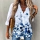 thumbnail image 2 of Blusa de manga larga con estampado de cuello en V suelto informal para mujer de talla grande Fridja  fjkfkj3588, 2 of 8