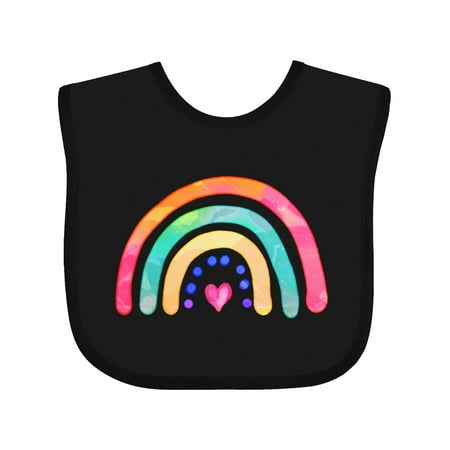

Inktastic Watercolor Rainbow with Heart Gift Baby Boy or Baby Girl Bib